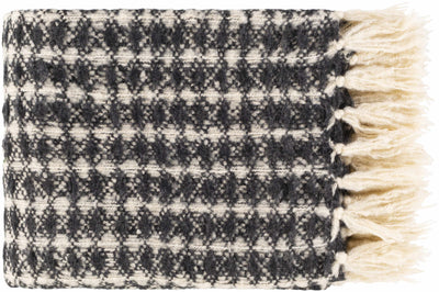 Black and White Throw Blanket with tassels