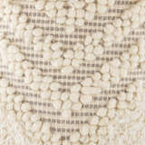 Bordon Ivory Textured Pom-Pom Stool - Clearance