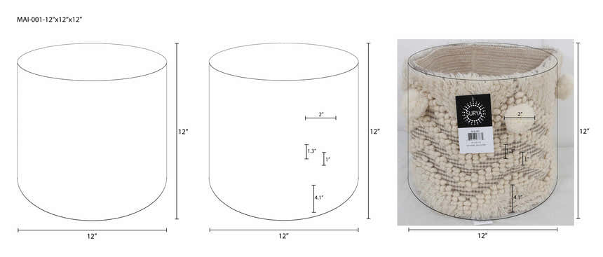 Bordon Ivory Textured Pom-Pom Stool - Clearance