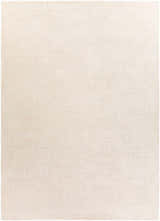 Close-up of the Bowstring Carpet. Hand-loomed rug in cream and taupe with a subtle, textured contemporary design. Design-Rectangle-811