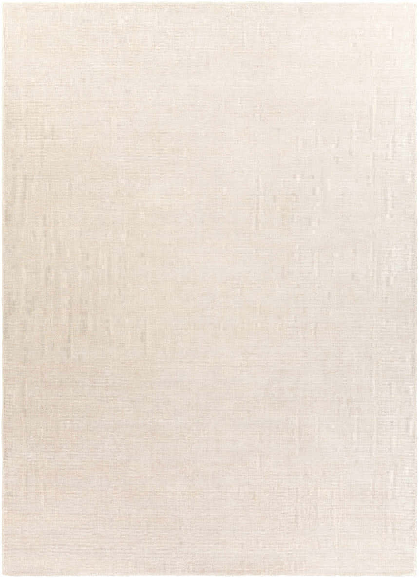Close-up of the Bowstring Carpet. Hand-loomed rug in cream and taupe with a subtle, textured contemporary design. Design-Rectangle-811