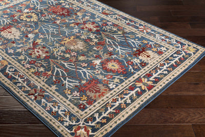 Neola Navy Blue Damask Area Rug