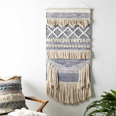 Braunston Boho Navy & Beige Textured Wall Hanging