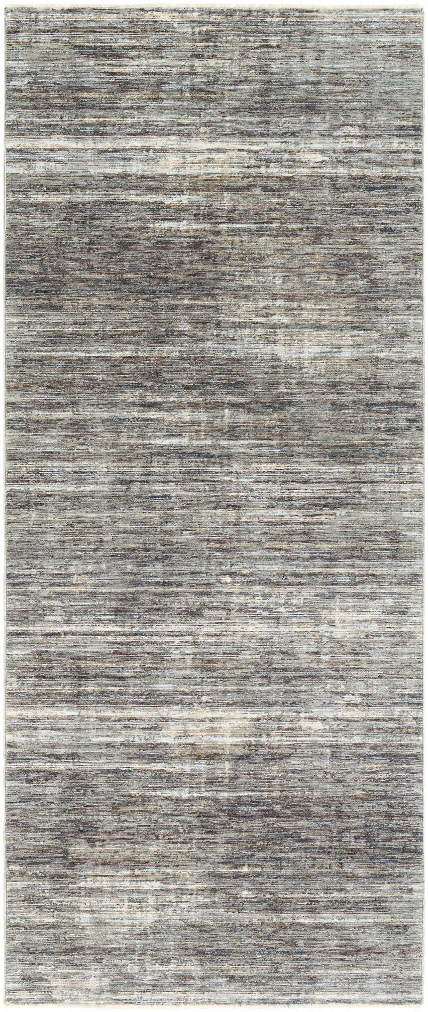 Braxton Carved Statement Area Rug: Contemporary design with horizontal stripes in shades of gray, ivory, and blue. Design-Runner-338