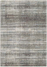 Braxton Carved Statement Area Rug in gray, ivory, and blue. Contemporary style with a subtle horizontal stripe pattern. Design-Rectangle-582