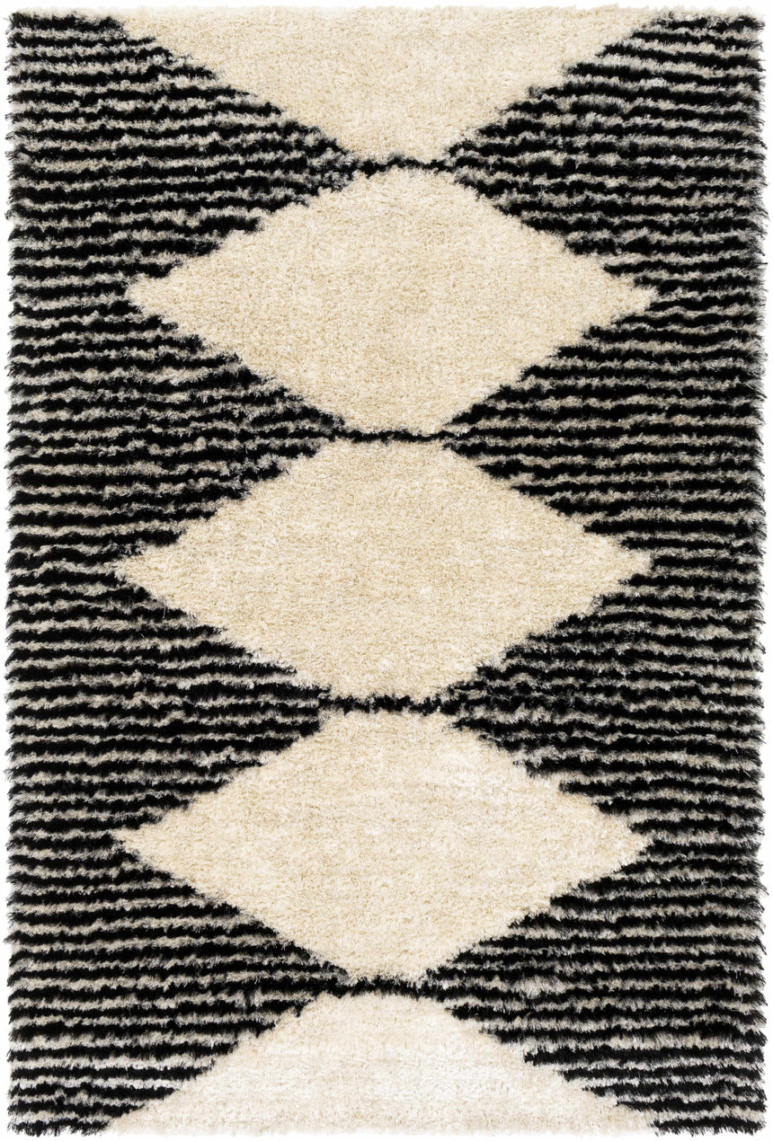 Aberchirder Ivory&Black Diamond Plush Rug - Clearance