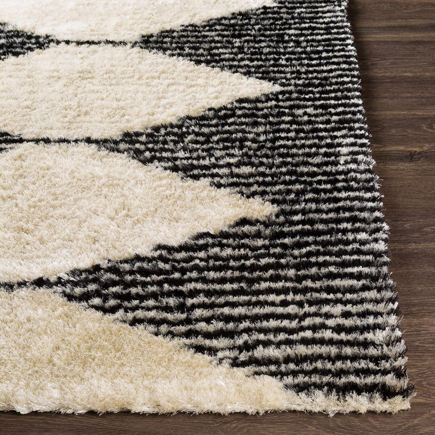 Aberchirder Ivory&Black Diamond Plush Rug - Clearance