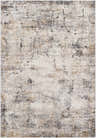 Close-up of the Braddyville Area Rug featuring a contemporary abstract design in black, brown, cream, and gray tones. Design-Rectangle-537