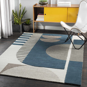 Brooklyn Blue&Gray Modern Wool Rug