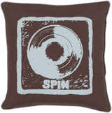 Brixworth Spin Black Vinyl Throw Pillow  - Clearance