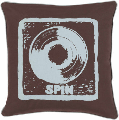 Brixworth Spin Black Vinyl Throw Pillow  - Clearance