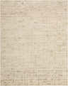 Close-up of the hand-loomed Burlington Clearance Rug. Features a geometric pattern in oatmeal, taupe, and sage hues. Design-Rectangle-69