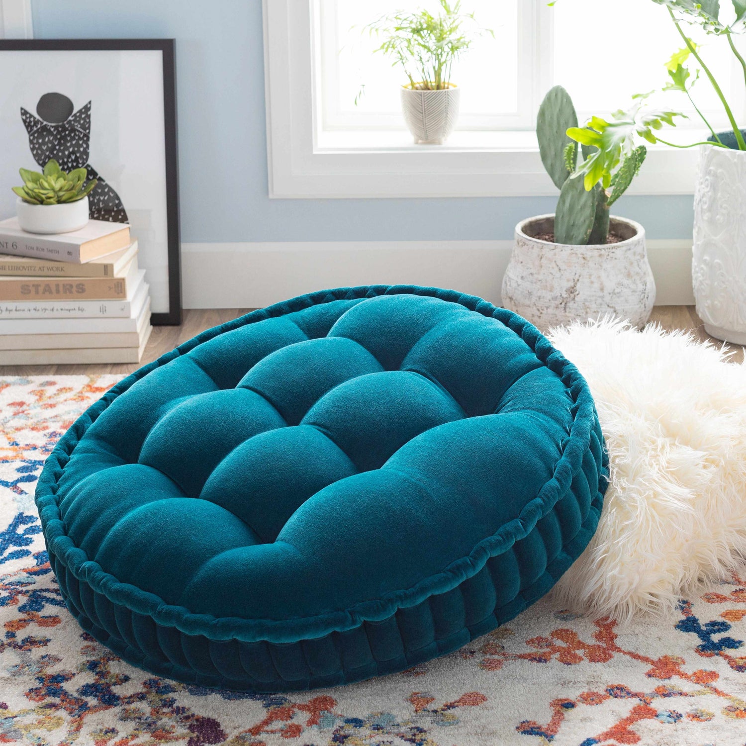 Bauble Teal Floor Pillow