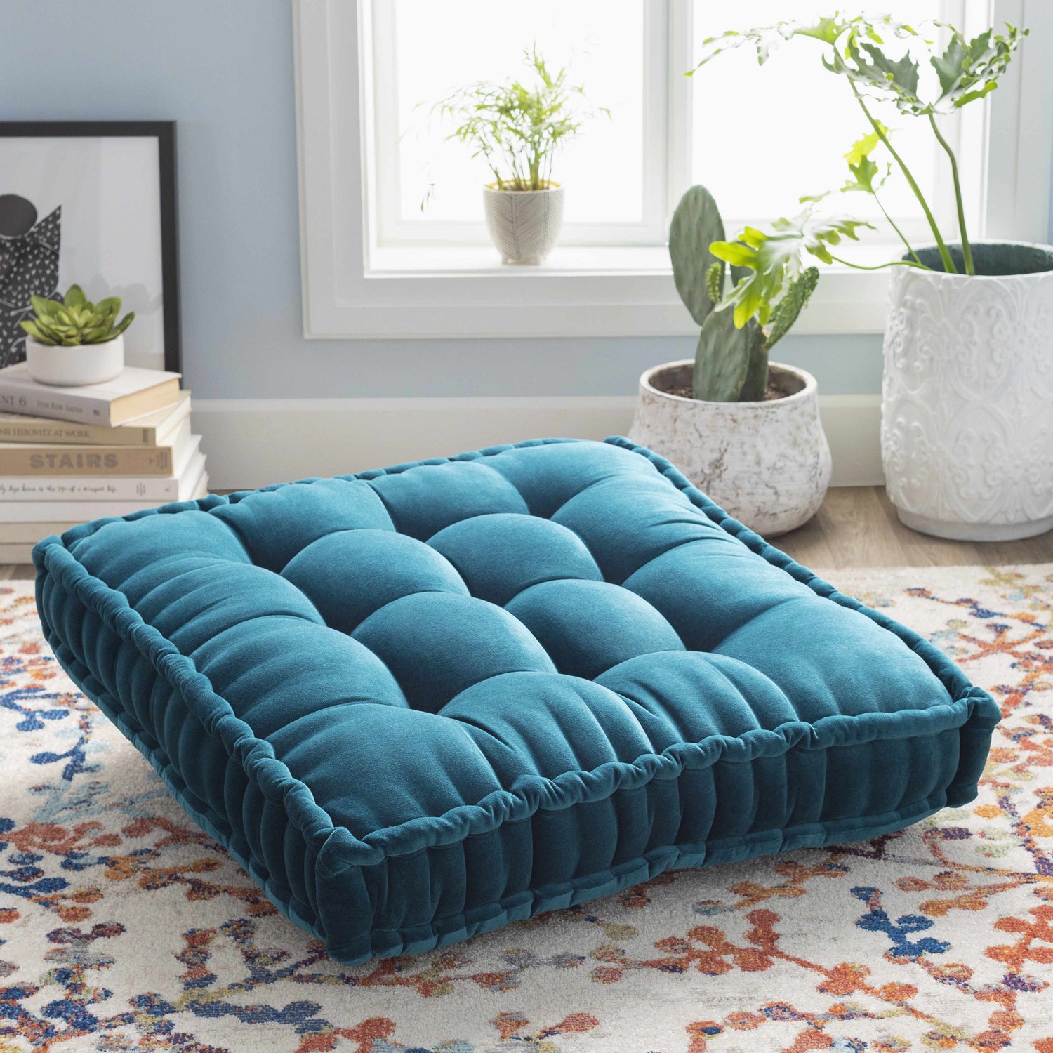 Bauble Teal Floor Pillow