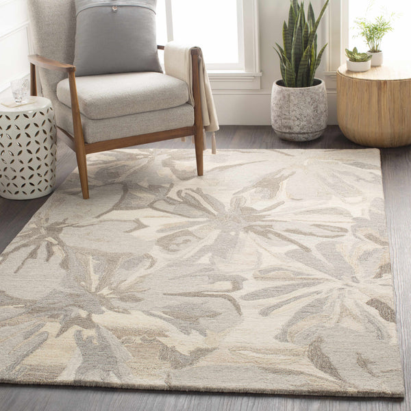 Ilfeld Athena Beige Floral Wool Rug