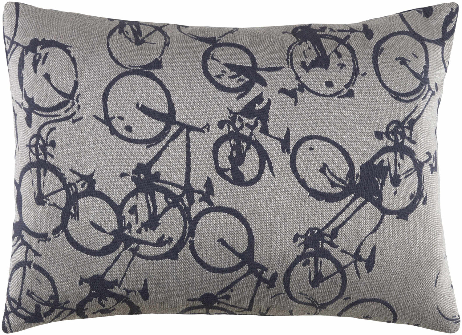 Burneside Navy Bicycle Print Throw Pillow - Clearance