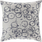 Burneside Navy Bicycle Print Throw Pillow - Clearance