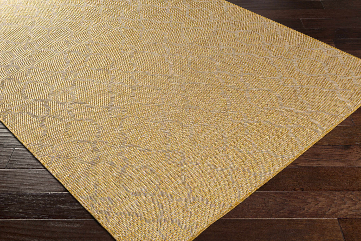 Brocton Yellow Flatweave Rug - Clearance