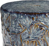 Brothertown Blue Floral Ceramic Stool
