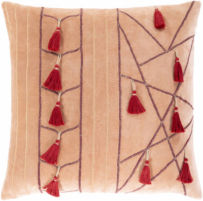 Berryton Blush Geometric Tassel Throw Pillow - Clearance