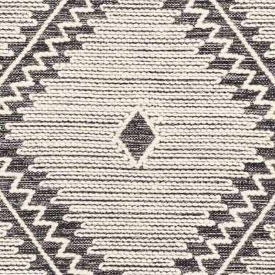 Brownhills Cream&Black Trellis Cotton Area Rug