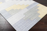 Bishopton Blue/Yellow Patchwork Viscose Rug - Clearance