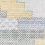 Bishopton Blue/Yellow Patchwork Viscose Rug - Clearance