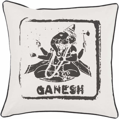 Bass White Ganesh Print Throw Pillow - Clearance