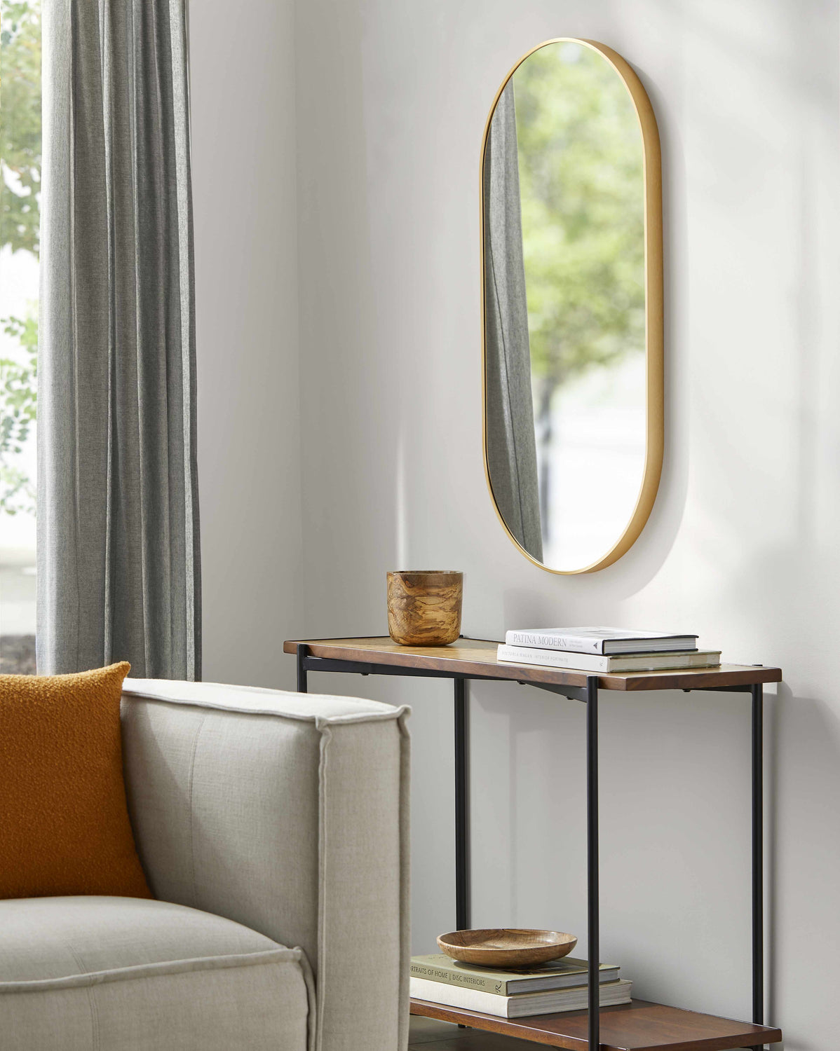 Borovikha Gold Aluminum Framed Oval Mirror - Clearance