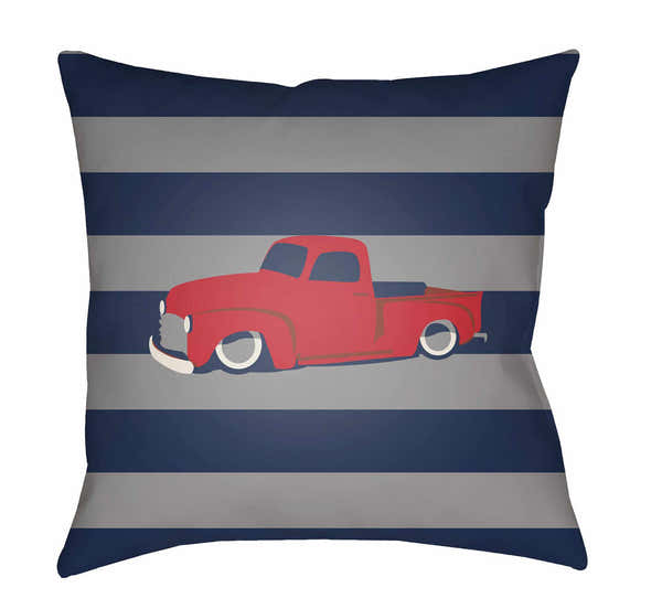 Kids Car Print Decorative Nursery Red Outdoor Throw Pillow