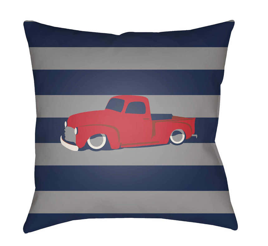 Kids Car Print Decorative Nursery Red Outdoor Throw Pillow