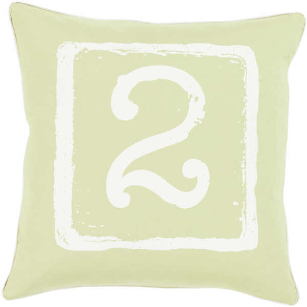 Bulford Pastel Green Number 2 Throw Pillow - Clearance