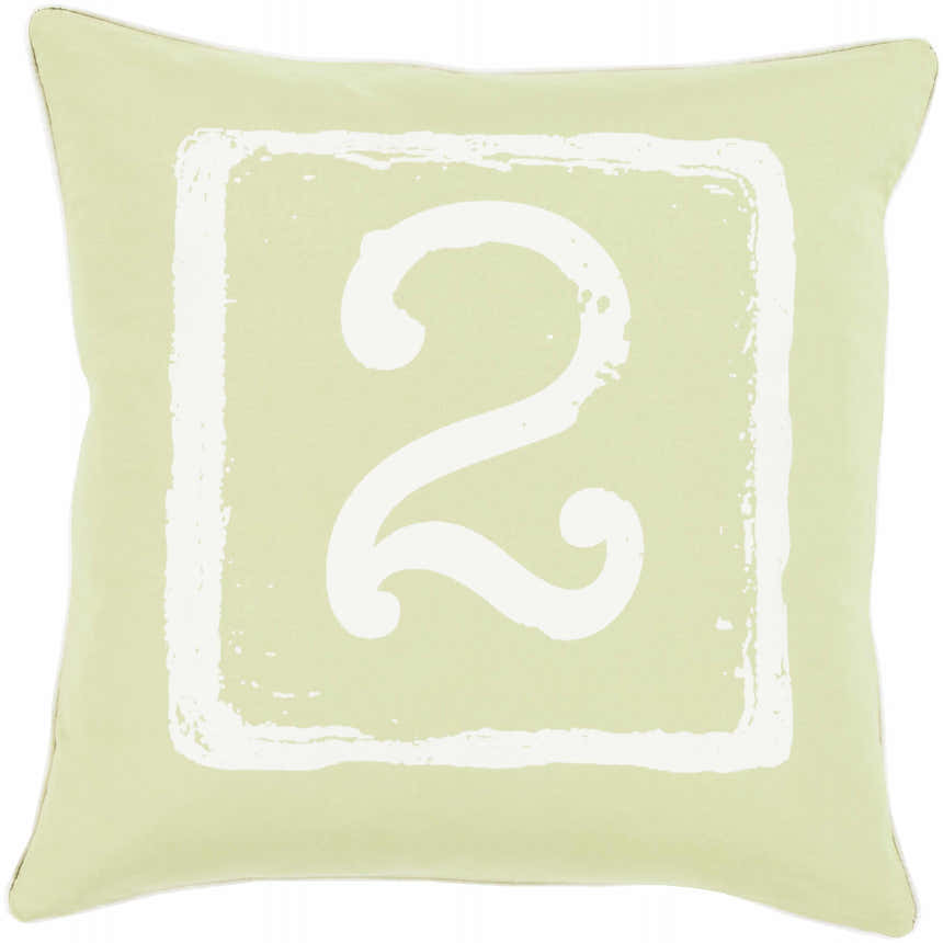 Bulford Pastel Green Number 2 Throw Pillow - Clearance