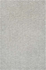 Close-up of the hand-knotted Bumpass Area Rug. Light sage and medium gray wool rug with a contemporary geometric diamond pattern. Design-Rectangle