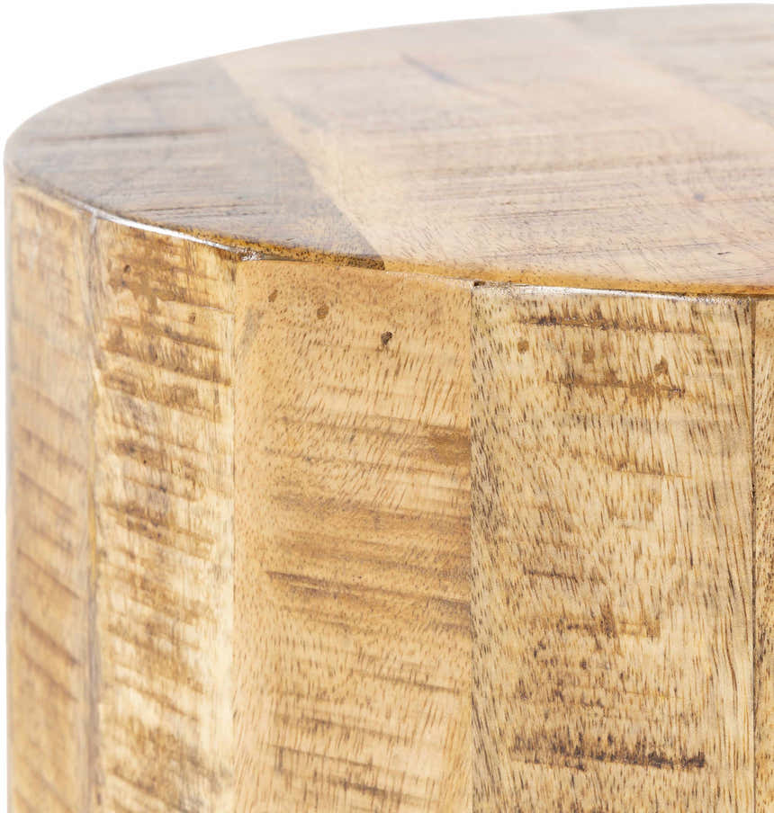 Bungsuan Natural Wood End Table with wheels