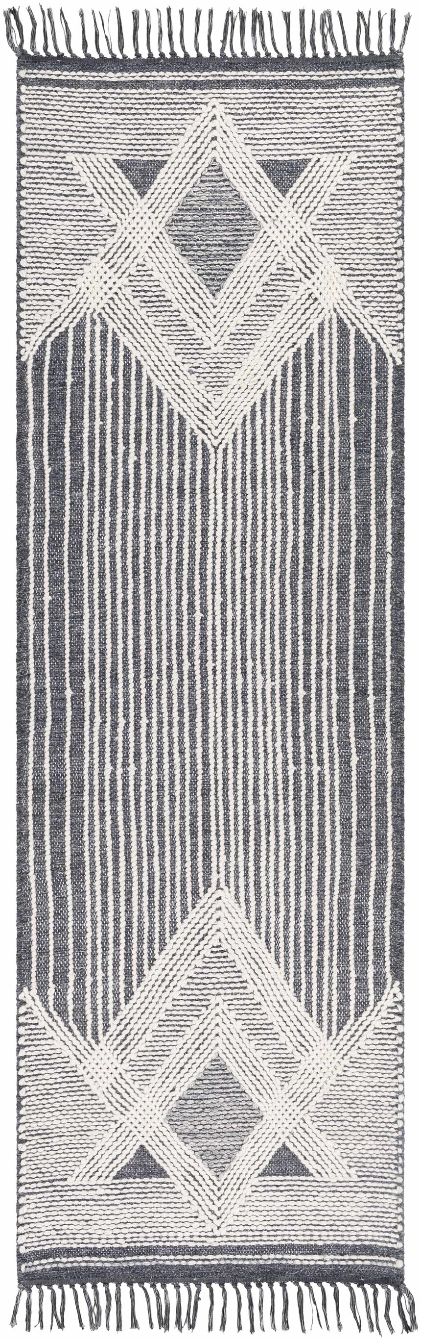 Aldbourne Gray Tassel Flatweave Wool Rug - Clearance
