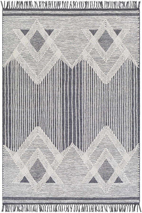 Aldbourne Gray Tassel Flatweave Wool Rug - Clearance