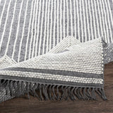 Aldbourne Gray Tassel Flatweave Wool Rug - Clearance
