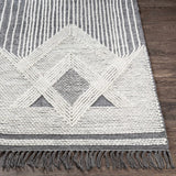 Aldbourne Gray Tassel Flatweave Wool Rug - Clearance