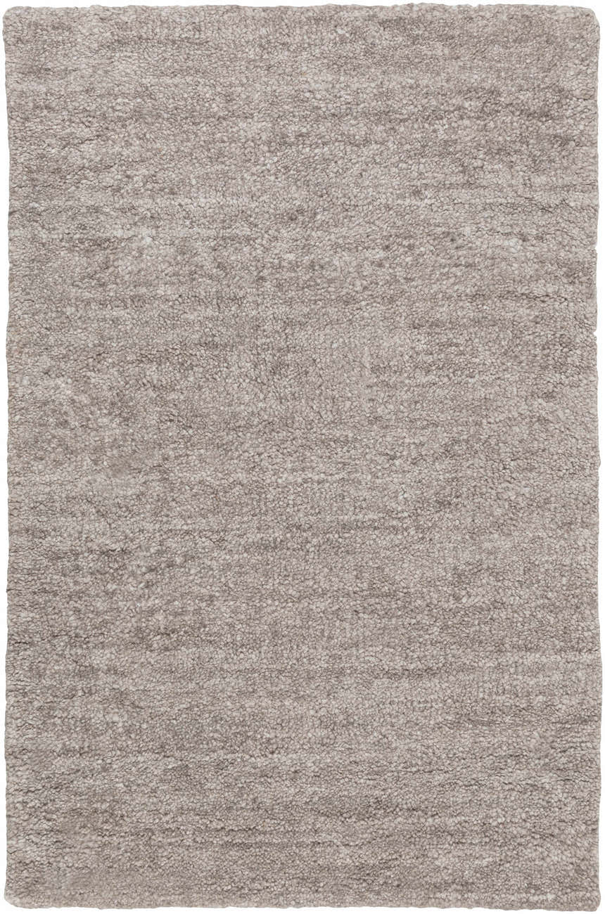 Close-up of the gray Buskirk Area Rug. Hand-loomed, contemporary style, and made of 100% viscose. Design-Rectangle-23