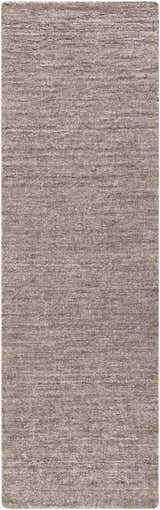 Close-up of the gray Buskirk Area Rug. This hand-loomed rug has a subtle horizontal texture. Contemporary style. Design-Runner-268