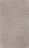 Close-up of the Buskirk Area Rug. Hand-loomed, gray viscose rug with a subtle horizontal texture. Contemporary style. Design-Rectangle-58