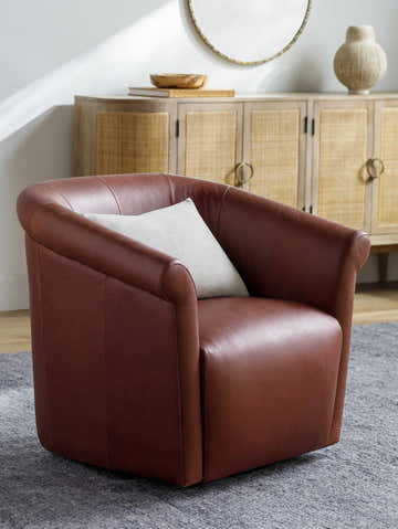 Bisignano Brown Swivel Chair - Clearance