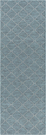 Unique Outdoor Trellis Area Rug, Teal - Clearance