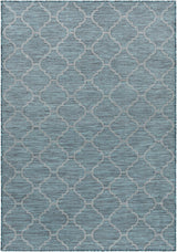 Unique Outdoor Trellis Area Rug, Teal - Clearance