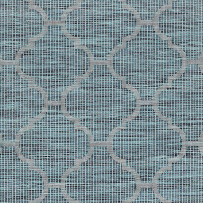 Unique Outdoor Trellis Area Rug, Teal - Clearance