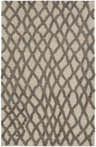 Close-up of Clare Area Carpet; charcoal shag diamonds on a medium gray wool, hand-woven rug. Design-Rectangle