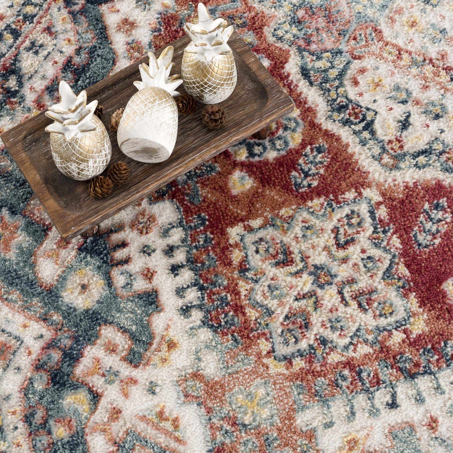 Brend Rust Medallion Area Rug - Clearance