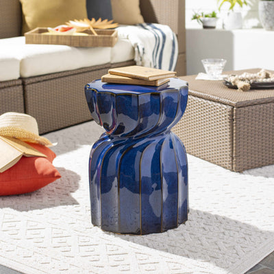 Cabugao Blue Ceramic Stool Table