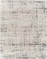 Close-up of the Calsib Area Rug. Shag rug in cream, light beige, and black with a contemporary design. Design-Rectangle-71010